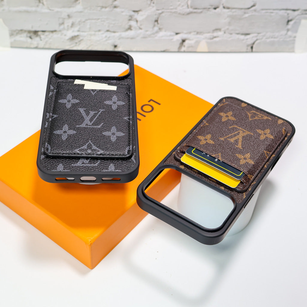 Lv Magsafe Phone Case With Magnet Card Holder For Iphone 17 Series