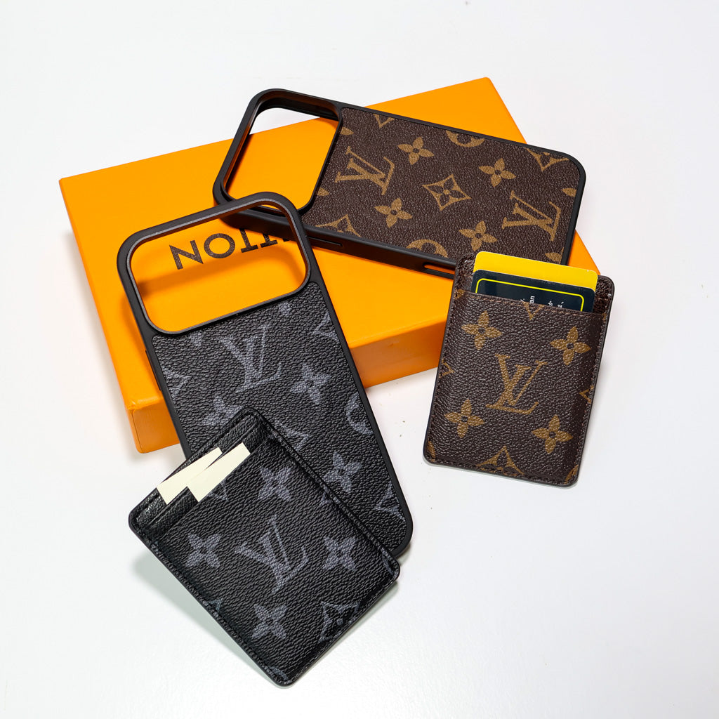 Lv Magsafe Phone Case With Magnet Card Holder For Iphone 17 Series