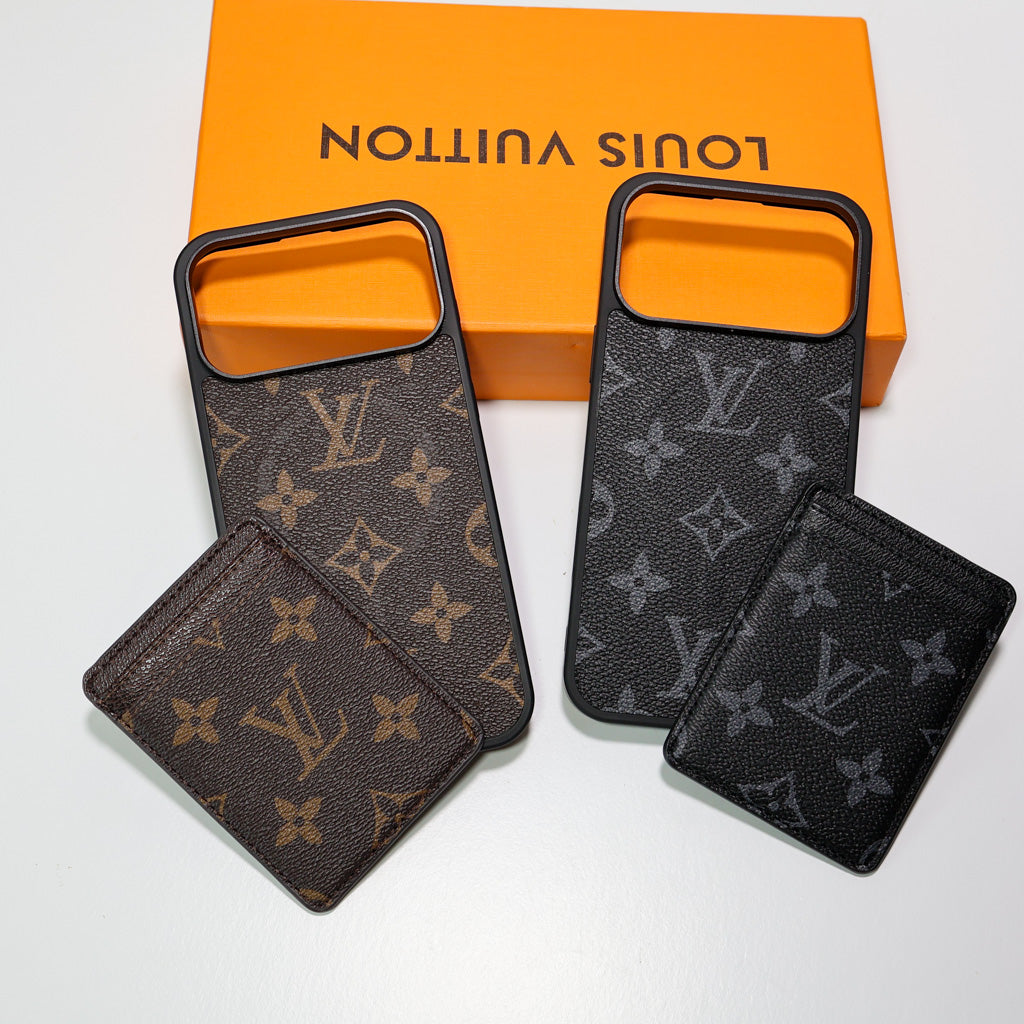 Lv Magsafe Phone Case With Magnet Card Holder For Iphone 17 Series