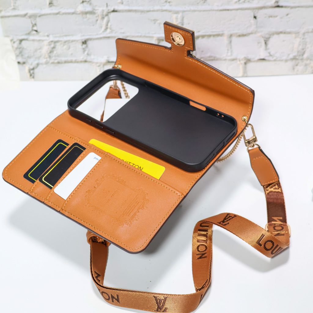 Brown Monogram Trifold Lv Iphone Wallet For 17 Series