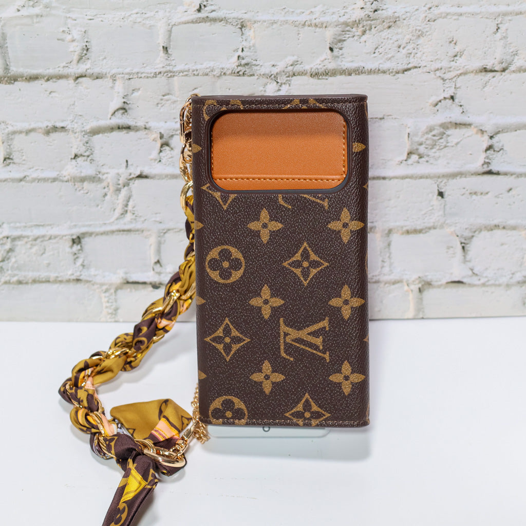 Brown Monogram Trifold Lv Iphone Wallet For 17 Series