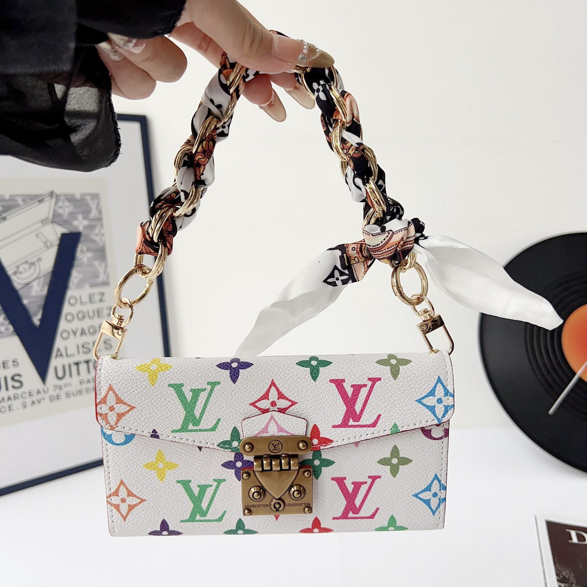 Multicolor Lv Style Crossbody Case Wallet For 13-17 / Pro / Pro Max
