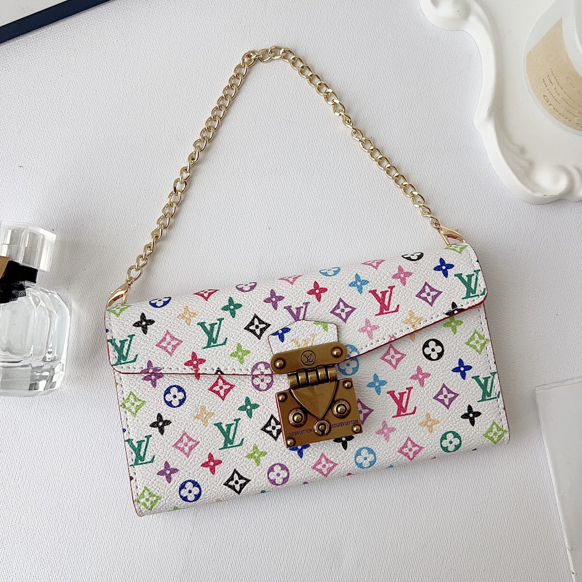 Multicolor Lv Style Crossbody Case Wallet For 13-17 / Pro / Pro Max