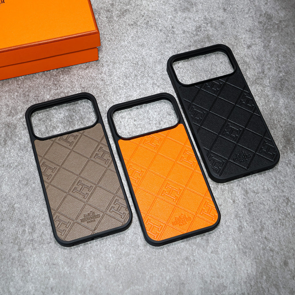 Stamped Leather H Iphone Case For 17 Series
