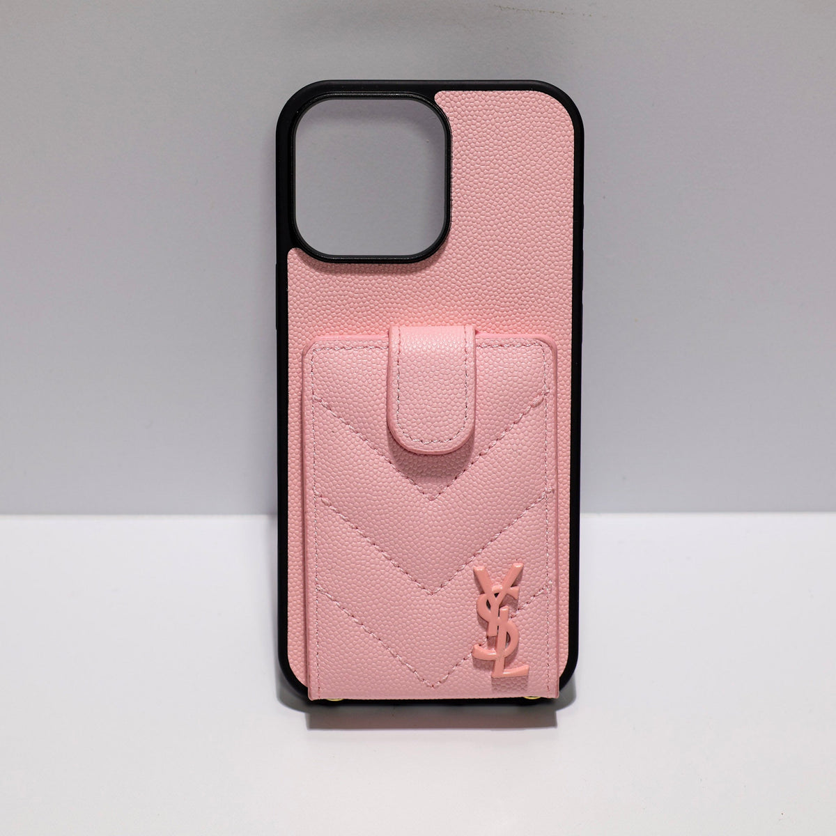 Iphone Case Ysl Leather Card Holder For 12 13 14 15 16 Pro Max Series