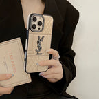 Ysl Luxury Iphone Case Rhinestone For Iphone 12-16 Pro Max