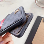 Duel Card Slot Leather Back Cover Case Iphone 11 12 13 14 15 16 Pro Max Plus