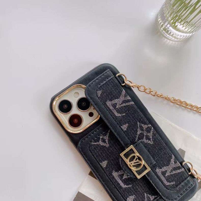 Black Denim Designer Iphone Case For 11 12 13 Pro Max Series