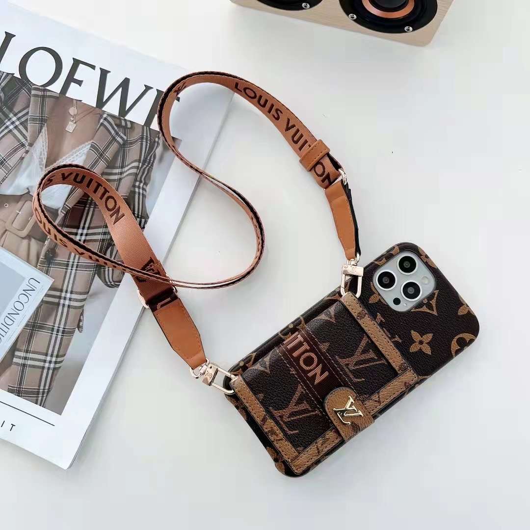 Crossbody Strap Wallet Back Cover Leather Case Iphone 11 12 13 Pro Max