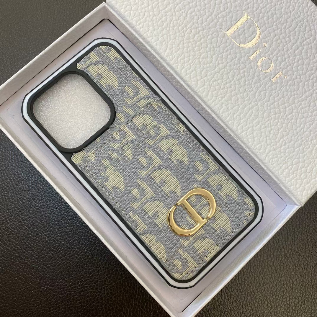 Dior Iphone Case Card Holder For 11 12 13 14 15 16 Pro Max Plus Series