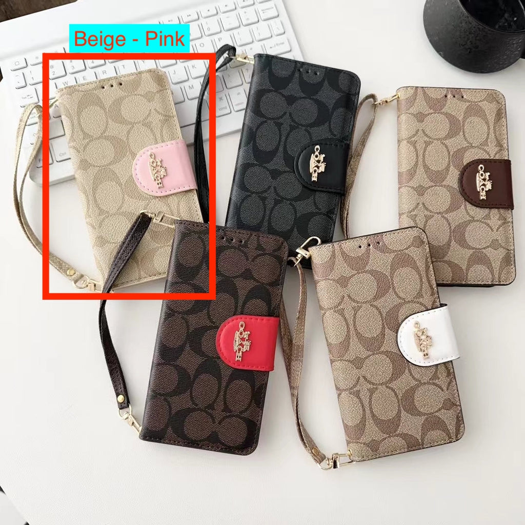 Designer Coach Phone Case Wallet Kickstand Style For Iphone 12 13 14 15 16 17 Pro Max Plus