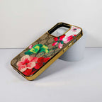 Luxury Bloom Iphone Case 11 12 13 14 15 16 Pro Max Plus Series / Red