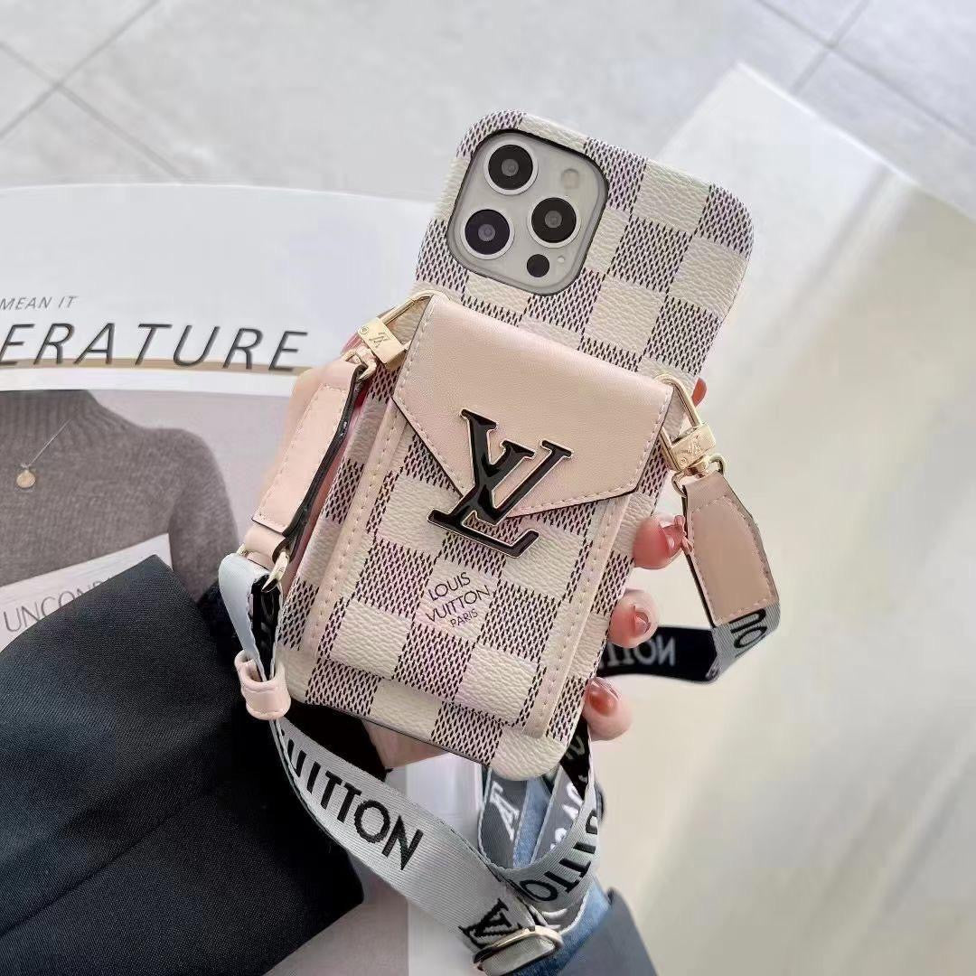 Iphone Case Louis Vuitton Style Crossbody For 11 12 13 14 15 16 Pro Max Plus Series