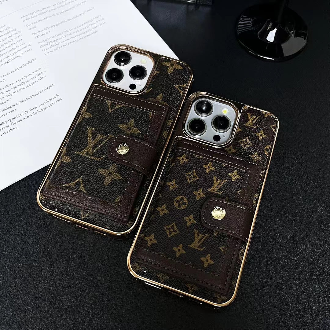 Louis V Phone Case Card Holder Iphone 12 13 14 15 16 Pro Max