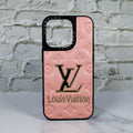 Lv Stamped Leather Case Pink For Iphone 12 13 14 Pro Max Series