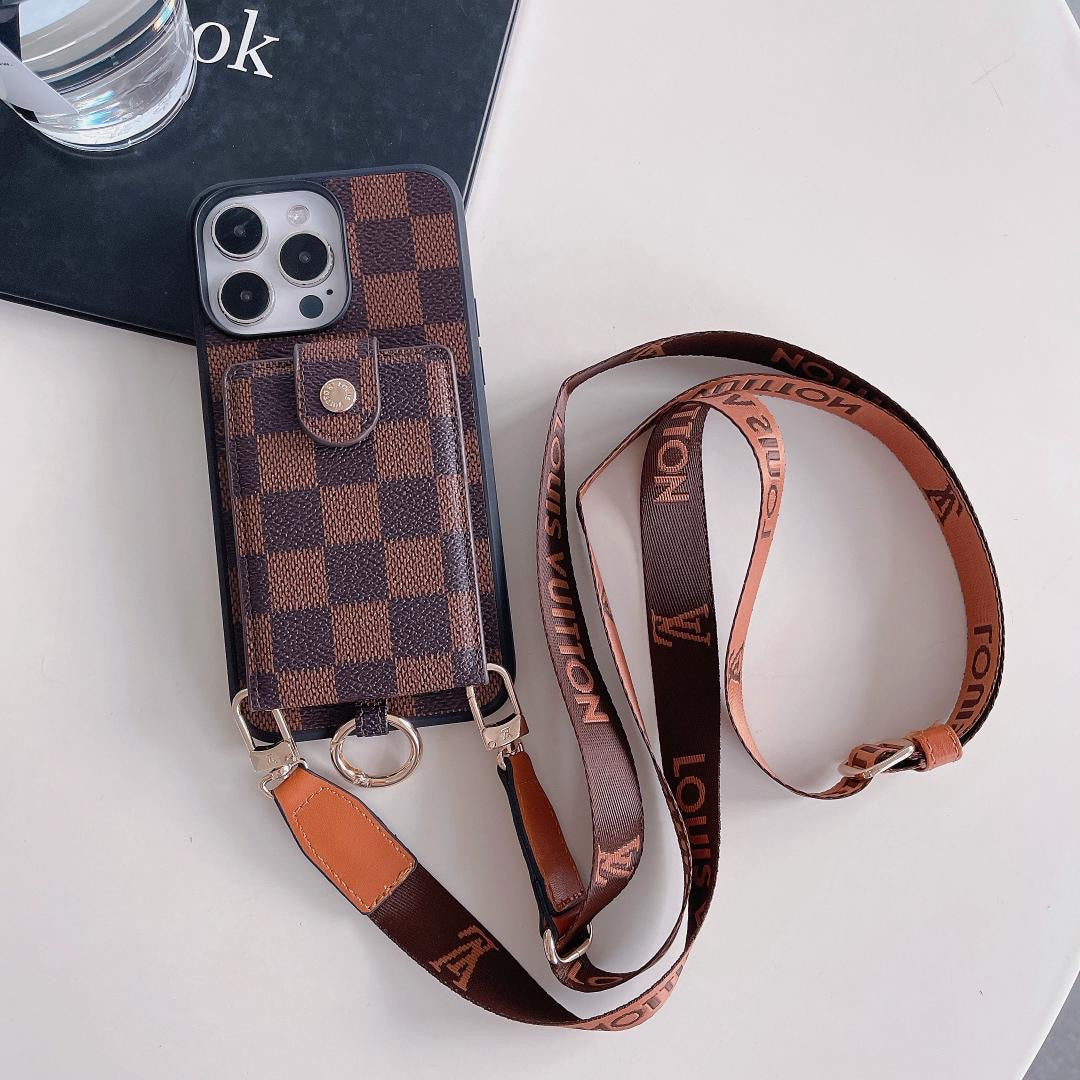 Louis Vuitton Phone Case Cards Holder Crossbody For 12 13 14 15 16 Pro Max Plus Models