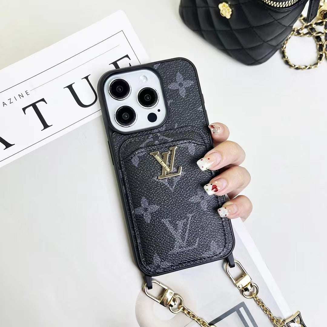 Lv Monogram Card Holder Case Wallet For Iphone 11 12 13 14 15 16 Pro Max Plus