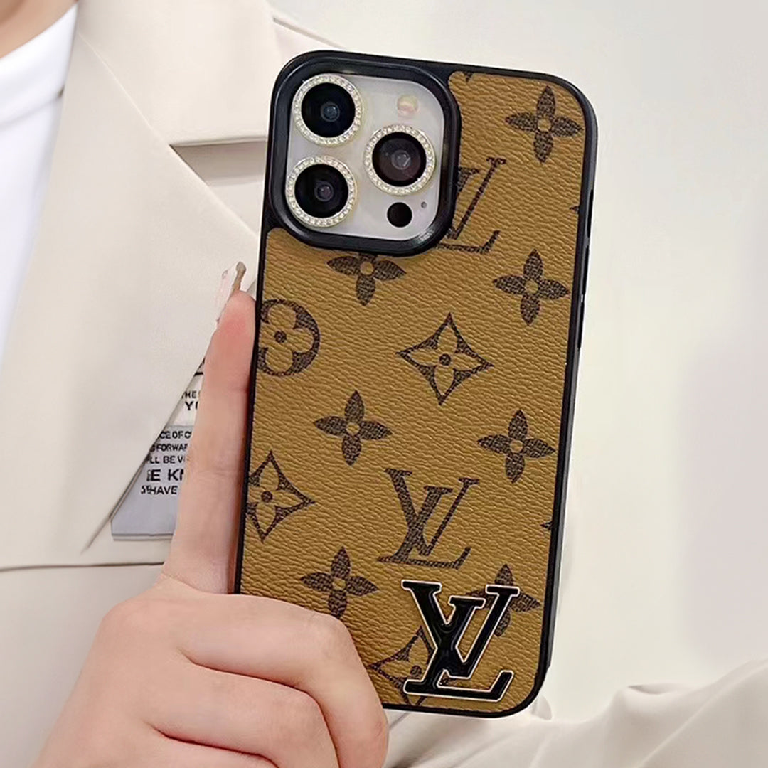Lv Monogram Luxury Case Iphone 12 13 14 15 16 Pro Max