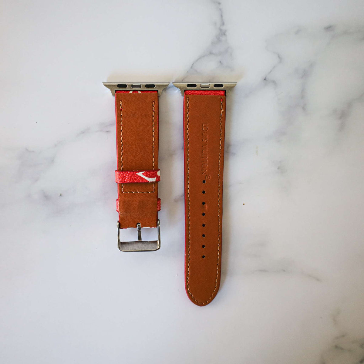 Red Leather Watch Bands For Apple Watches